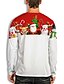 billige Men&#039;s Socks-unisex t-skjorte for menn 3d-trykk grafiske utskrifter julenissen snømann-trykk lange ermede topper uformell designer stor og høy rød/hvit