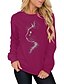 cheap Hoodies &amp; Sweatshirts-Women&#039;s Cat Graphic Sweatshirt Print Hot Stamping Sports &amp; Outdoor Casual Daily Basic Hoodies Sweatshirts  Wine Red Black Green