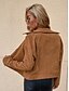 preiswerte Damenmode-Damen Jacke Reißverschluss Grundlegend Glatt Frühling &amp; Herbst Standard Leichtes Khaki.