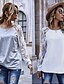 cheap Shoes &amp; Accessories-Women&#039;s Blouse Patchwork Hole Lace Lace Round Neck Spring &amp;  Fall Regular Light Coffee Black Grey Light Grey Beige