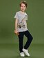preiswerte Jungen T-Shirts &amp; Hemden-Kinder Jungen T-Shirt Kindertag Kurzarm Grau Rundhalsausschnitt Geometrisch Baumwolle Strassenmode 2-8 Jahre / Sommer