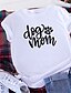 cheap T-Shirts-Women&#039;s T shirt Mom Graphic Text Graphic Prints Round Neck Print Basic Tops 100% Cotton Black Dark Gray White