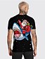 abordables Men&#039;s Socks-t-shirt unisexe pour hommes impression 3D imprimés graphiques père Noël imprimé requin manches courtes hauts designer décontracté grand et grand noir / été