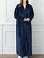 cheap Sleep &amp; Lounge-Women&#039;s Flannel Robes Gown Nighty 1 PCS Pure Color Simple Plush Comfort Home Daily Bed Warm Breathable V Wire Long Sleeve Basic Fall Winter White Wine