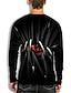 abordables Men&#039;s-Hombre Unisexo Camiseta Estampados Ojo Impresión 3D Cuello Barco Diario Festivos Manga Larga Estampado Tops Casual De Diseño Grande y alto Negro