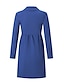abordables Vêtements Femme-Femme Robe Chemise Bouton Animaux Plein Col en V Printemps &amp; Automne Standard Café Marron Bleu Violet Noir