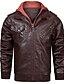 cheap Best Sellers-Men&#039;s Faux Leather Jacket Daily Thermal Warm Rain Waterproof Hooded Jacket Outerwear Color Block Brown Gray Black / Long Sleeve