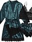 cheap Sleep &amp; Lounge-Women&#039;s 4 Pieces Pajamas Robes Gown Sets Simple Hot Fashion Pure Color Satin Home Bed Spa V Wire Breathable Gift Crop Top Half Sleeve Elastic Waist Hole Shorts Fall Winter Green Black