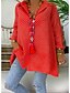 cheap Plus Size Tops-Women&#039;s Shirt Blouse Polka Dot Yellow Pink Red Button Classic Long Sleeve Street Daily Vacation Basic Casual Shirt Collar Regular Fit Spring Fall