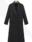 cheap Coats &amp; Trench Coats-Women&#039;s Coat Pocket Long Coat White Black Wine Dark Grey Light gray Street Casual Double Breasted Fall Turndown Regular Fit S M L XL XXL / Winter