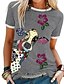 cheap Women&#039;s T-shirts-Women&#039;s Cow Animal Daily Short Sleeve T shirt Tee Round Neck Tops Gray S