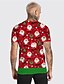 billige Men&#039;s Socks-herre unisex t-shirt 3d print grafiske print julemanden print kortærmede toppe afslappet designer stor og høj rød / sommer