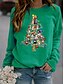 cheap Hoodies &amp; Sweatshirts-Women&#039;s Sweatshirt Pullover Cat Christmas Christmas Gifts Daily Basic Christmas Hoodies Sweatshirts  Wine Red Black Gray