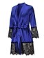 cheap Sleep &amp; Lounge-Women&#039;s 1 pc Robes Gown Sets Bathrobes Simple Fashion Comfort Patchwork Bamboo Home Wedding Party Spa V Wire Breathable Gift Long Sleeve Basic Dress Fall Winter Black Blue