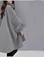 cheap Coats &amp; Trench Coats-Women&#039;s Cloak / Capes Daily Fall Winter Long Coat Loose Sweet Style Jacket 3/4 Length Sleeve Solid Colored Fur Trim Gray Camel / Work