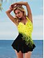 cheap One-Pieces-Women&#039;s Swimwear Tankini 2 Piece Plus Size Swimsuit Quick Dry Water Sports Printing Ponytail Messy Buns Trucker for Big Busts Nation Sapphire Blue Yellow Red Rose Red Bathing Suits New Casual Sexy