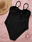 cheap One-Pieces-Women&#039;s Swimwear One Piece Monokini Plus Size Swimsuit Solid Color Slim Black Strap Camisole Bathing Suits Vacation Fashion New / Sexy / Padded Bras