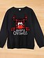cheap Family Look Sets-Family Tops Sweatshirt Cotton Plaid Letter Deer Casual Print Black White Red Long Sleeve Mommy And Me Outfits Daily Matching Outfits