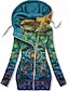 cheap Plus Size Outerwear-Women&#039;s Plus Size Winter Jacket Jacket Pocket Zip Up Animal Floral Color Block Outdoor Causal Long Sleeve Hooded Regular Fall Spring Green Black Blue L XL XXL 3XL