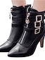 cheap Boots-Women&#039;s Boots Plus Size Heel Boots Daily Solid Colored Booties Ankle Boots Winter Buckle Kitten Heel Pointed Toe Classic PU Leather Zipper Black White Red
