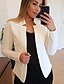 billige Women&#039;s Coats &amp; Jackets-Dame Blazer Helfarge Klassisk Kontor / Bedrift Langermet Frakk Vår Høst Valentinsdag Åpen Forside Normal Jakker Lys Rosa