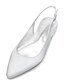 billige Sandals-Dame Bryllup Sko Plus størrelse Brudesko Flade hæle Hæl Med Enkelt Strop Spidstå Minimalisme Satin Spænde Sort Hvid Krystal