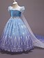 preiswerte Kleider für Babys-Kinder Wenig Kleid Mädchen Pailletten Schneeflocke Party Leistung Glanz Blau Maxi Chiffon Ärmellos Prinzessin Kostüm Kleider Herbst Winter Halloween Schlank 3-10 Jahre