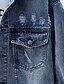 baratos Jaquetas Femininas-Mulheres Blusão de ganga Primavera Outono Inverno Diário Feriado Curto Casaco A Prova de Vento Manter Quente Normal Casual Casaco Manga Longa Floral Regular azul