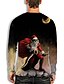 cheap Men&#039;s Socks-Men&#039;s Unisex  T shirt 3D Print Graphic Prints Santa Claus Print Long Sleeve Tops Casual Designer Big and Tall Black
