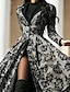 cheap Midi Dresses-Women&#039;s Halloween Dress Party Dress Lace Dress Swing Dress Midi Dress Black Long Sleeve Floral Lace Spring Fall Winter Crew Neck Classic Party Winter Dress