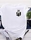 abordables Camiseta-Mujer Camiseta Blanco Negro Estampado Gato 3D Diario Manga Corta Escote Redondo Básico Regular S