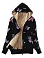 cheap Coats &amp; Trench Coats-Women&#039;s Coat Fall Winter Daily Coat Warm Regular Fit Casual Jacket Long Sleeve Print Butterfly Purple Red Navy Blue