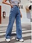 economico Intimo alla moda-Per donna Jeans Di base Giornaliero Liscio Quattro stagioni Standard Blu
