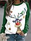 cheap Hoodies &amp; Sweatshirts-Women&#039;s Casual Plaid Elk Snowflake Sweatshirt
