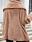 abordables Vêtements Femme-Femme Manteau en peluche Basique Classique Plein Col de Chemise L&#039;hiver Standard Café Marron
