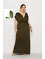 cheap Plus Size Dresses-Women&#039;s Plus Size Party Dress Solid Color V Neck Short Sleeve Summer Spring Elegant Casual Prom Dress Maxi long Dress Party Daily Dress