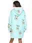 cheap Sleep &amp; Lounge-Women&#039;s 1 pc Pajamas Nightgown Hoddie Blanket Plush Simple Comfort Avocado Fruit Flannel Home Daily Bed Hoodie Warm Gift Long Sleeve Basic Print Fall Winter Pocket Light Green