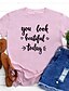 cheap T-Shirts-Women&#039;s Home Daily T shirt Tee Short Sleeve Heart Letter Round Neck Print Basic Tops White Blue Gray S