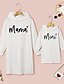 cheap New Arrivals-Mommy and Me Dresses Daily Heart Letter Print White Above Knee Long Sleeve Daily Matching Outfits / Fall / Winter / Cute
