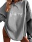 cheap Hoodies &amp; Sweatshirts-Women&#039;s Text Dandelion Sweatshirt Pullover Print Hot Stamping Daily Sports Streetwear Oversized Cotton Hoodies Sweatshirts  Loose Black Gray