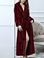 cheap Sleep &amp; Lounge-Women&#039;s 1 pc Pajamas Robes Gown Bathrobes Plush Simple Comfort Pure Color Flannel Home Daily Bed V Wire Warm Gift Long Sleeve Basic Fall Winter Belt Included White Gray / Lace Up / Spa