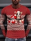cheap Men&#039;s Socks-Men&#039;s Unisex  T shirt 3D Print Dog Graphic Prints Print Long Sleeve Tops Casual Designer Big and Tall Red