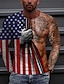 billige Men&#039;s Socks-Herre Unisex Gade 3D-udskrivning T-shirt Grafiske tryk Muskel Flag Langærmet Trykt mønster Toppe Afslappet Designer Stor og høj Rød