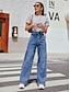 economico Intimo alla moda-Per donna Jeans Di base Giornaliero Liscio Quattro stagioni Standard Blu
