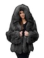 cheap Coats &amp; Trench Coats-Women&#039;s Faux Fur Coat Fall Winter Valentine&#039;s Day Going out Regular Coat Windproof Warm Loose Streetwear Jacket Long Sleeve Fur Trim Patchwork Solid Colored Black Gray Khaki