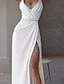 cheap Party Dresses-Women&#039;s Maxi long Dress Sheath Dress White Sleeveless Split Solid Color Deep V Spring Summer Party Elegant Formal Romantic 2021 M L XL
