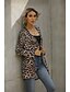 cheap Jackets-Women&#039;s Jacket Casual Jacket Active Casual Sports Party Street Daily Coat Long Polyester Brown Open Front Fall Spring Open Front Regular Fit S M L XL XXL / Long Sleeve / Leopard