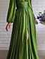cheap Maxi Dresses-Women&#039;s Party Dress Swing Dress Emerald Green Dress Long Dress Maxi Dress Green Long Sleeve Pure Color Ruched Fall Spring Turtleneck Party Winter Dress Wedding Guest 2022 S M L XL XXL