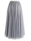 cheap Skirts-Women&#039;s Skirt Midi Tulle Long Skirt Almond Pink Black Purple Skirts Mesh Layered Lined Elegant Daily Party S M L