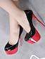 cheap Pumps &amp; Heels-Women&#039;s Heels Pumps Valentines Gifts Stilettos High Heels Party &amp; Evening Color Block Solid Colored Platform Stiletto Heel Round Toe Sexy Minimalism PU Loafer Black / Red Black Shoes With Red Bottoms
